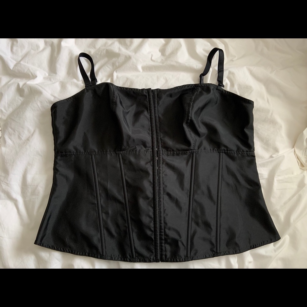 NWOT Black satin bustier - 2x